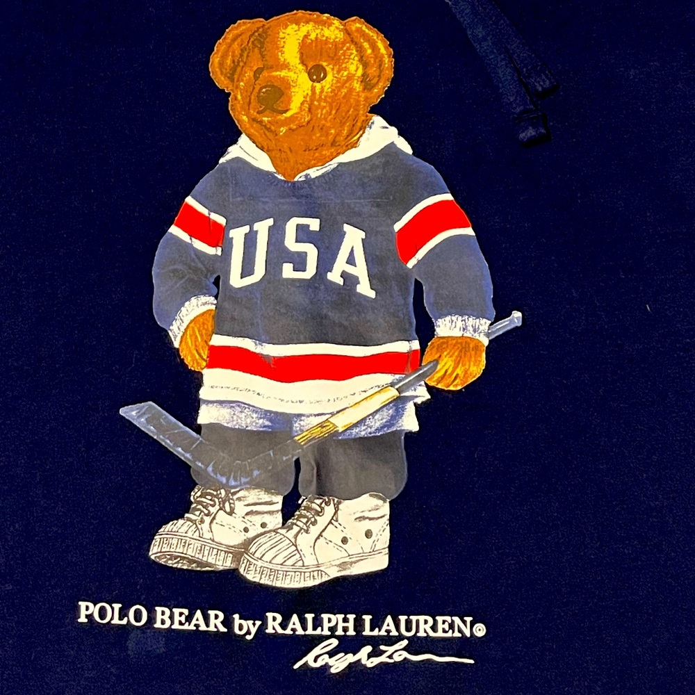 Ralph Lauren Hockey Bear Hooded T-Shirt
